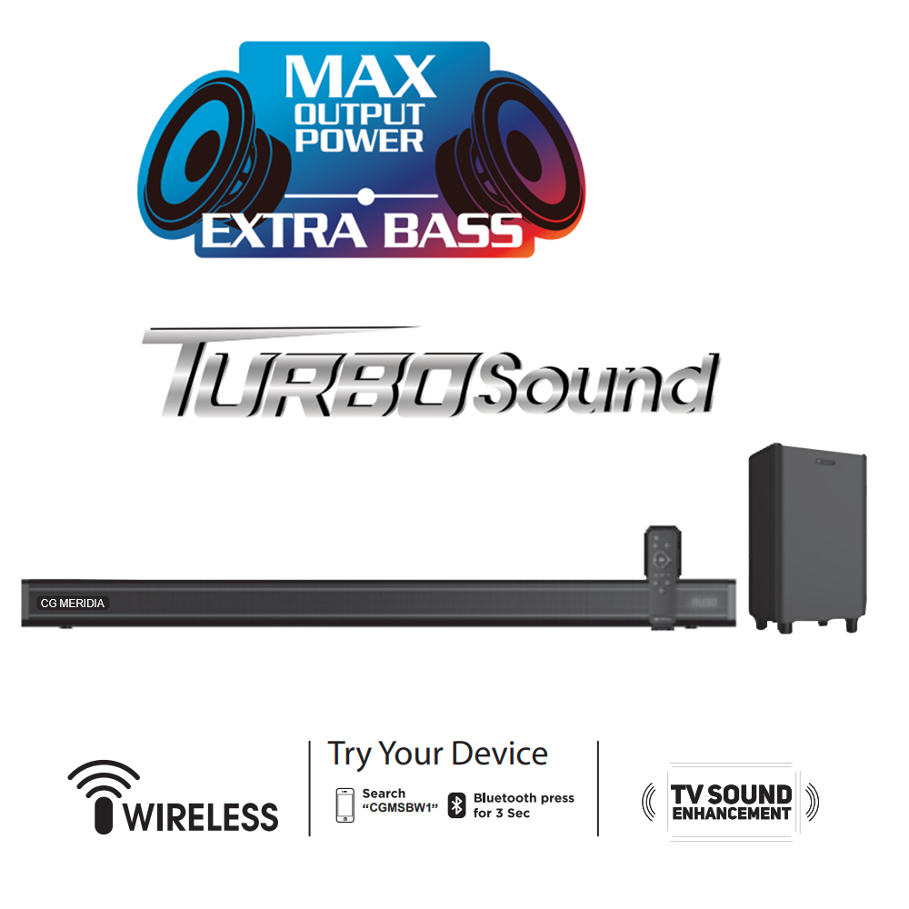 CG 120 Watt Sound Bar model CGMSBW1 front view - GharOne Nepal view 3